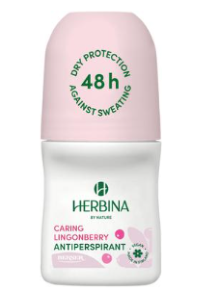 Антиперспирант шариковый Herbina antiperspirantti roll-on Caring Lingonberry 50 мл