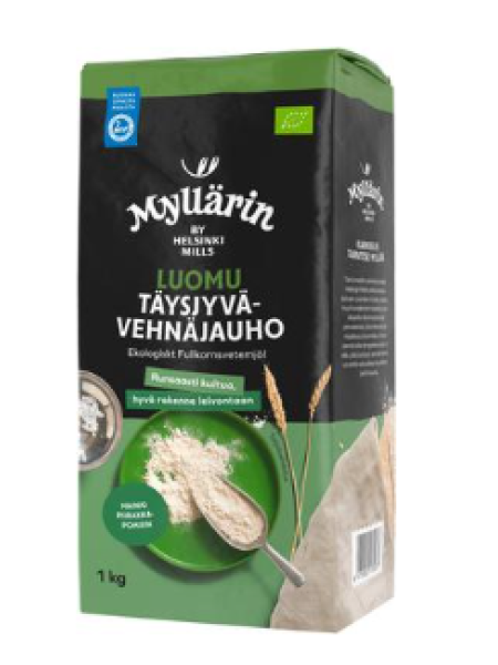 Органическая цельнозерновая мука Myllärin  Luomu Täysjyvehnäjauho 1 кг
