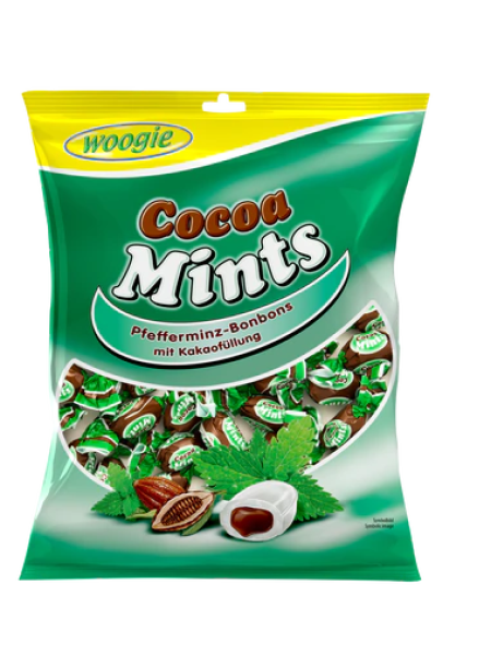 Мятные конфеты с какао-начинкой Woogie Cocoa Mints 150 г