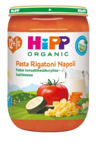 Органическая паста  HiPP Organic Pastaa Tomaatti-kesäkurpitsakastikkeessa 220г с 12 месяцев