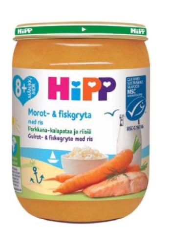 Морковно-рыбное рагу с рисом HiPP 190 г с 8 месяцев