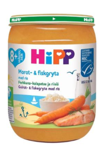 Морковно-рыбное рагу с рисом HiPP 190 г с 8 месяцев 