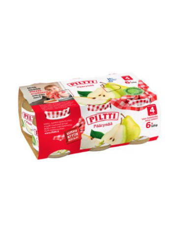 Грушевое фруктовое пюре Piltti 6x125г с 4 месяцев