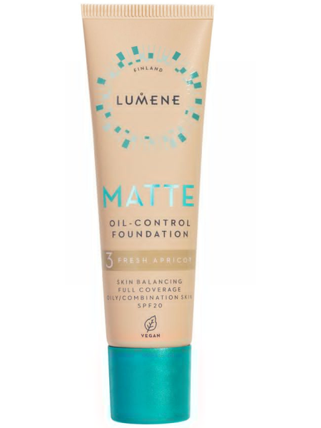 Матовая основа с защитой от жирного блеска Lumene Matte Oil-control Matte Foundation SPF20 3 Fresh Apricot 30 мл