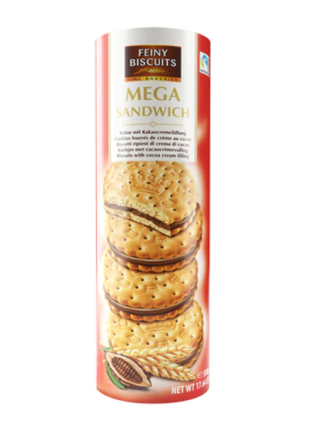 Печенье сэндвич с начинкой из какао Feiny Biscuits 500г