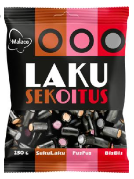 Ассорти лакричных конфет Malaco Lakusekoitus 250г