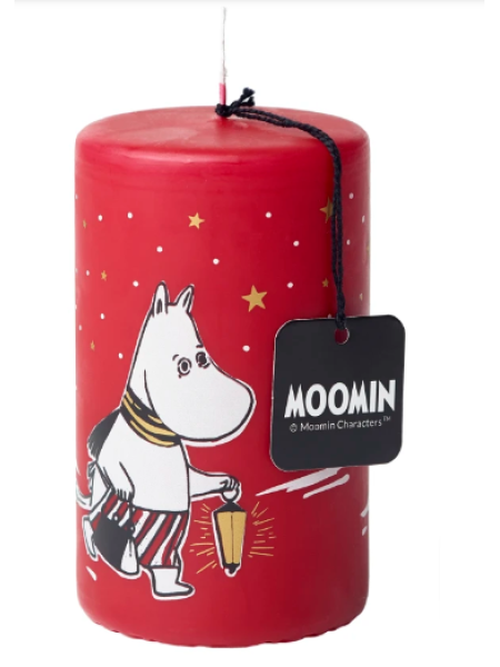 Настольная свеча в свете фонаря Муми-тролля Moomin 7х12см цвет красный