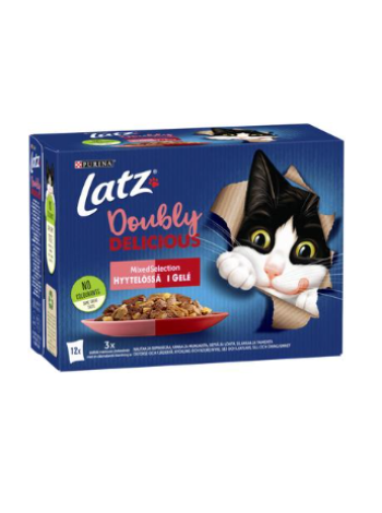 Ассорти влажного корма для кошек Latz Agail Double Delicious Mixed 12x85г