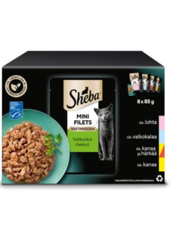 Ассорти корма для взрослых кошек Sheba Selection Valikoidut reseptit 8x85г