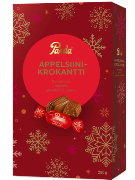 Шоколадные конфеты с кусочками апельсина Panda Orange Crunchy Confectionery 280г