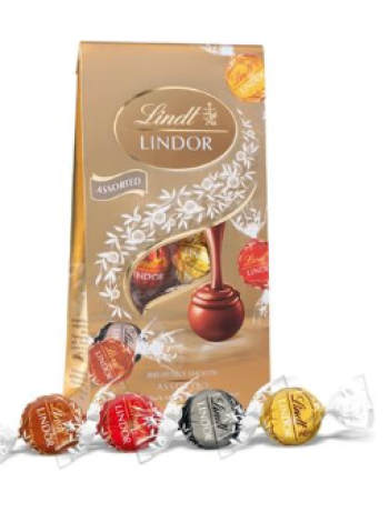 Шарики из темного шоколада из молочного белого лесного ореха с мягкой начинкой Lindt Lindor 137г
