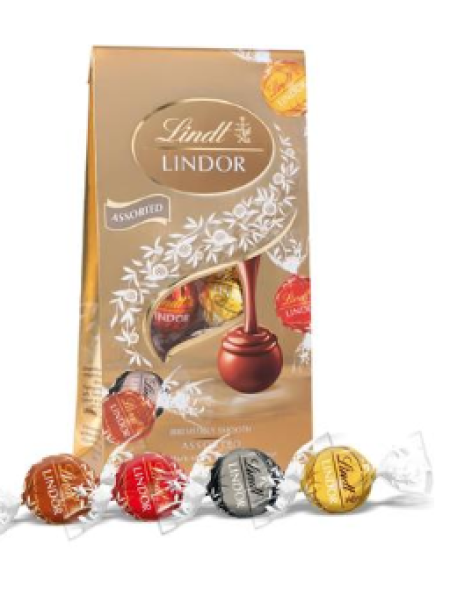 Шарики из темного шоколада из молочного белого лесного ореха с мягкой начинкой Lindt Lindor 137г