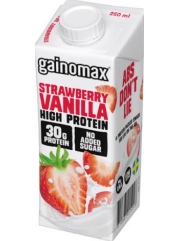 Протеиновый молочный напиток Gainomax High Protein 250мл Клубника и ваниль