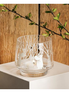 Стеклянный подсвечник муми тролли в лесу Muurla Moomins In The Woods 8 см