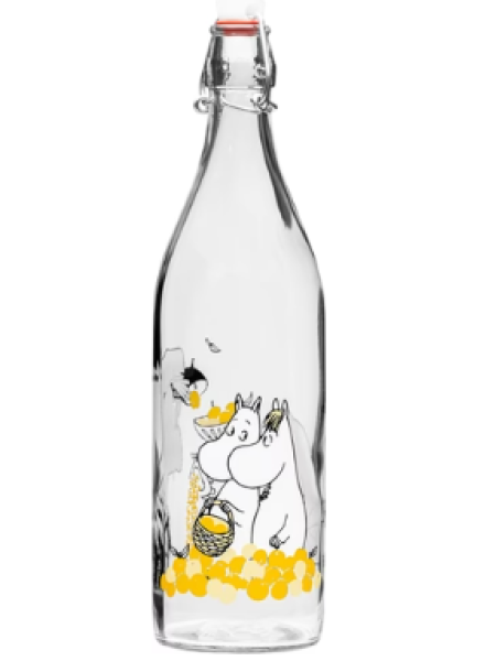 Стеклянная бутылка Муми-фрукты Muumi Muurla lasipullo 1 л