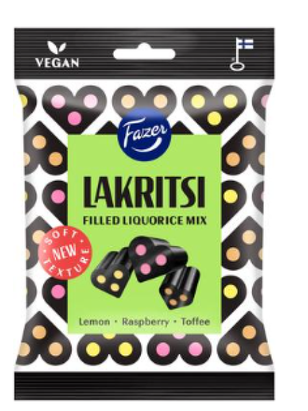 Ассорти конфет с солодкой Fazer Lakritsi täytemix 140г