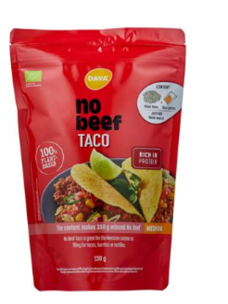 Органический растительный протеиновый крамбл DAVA No Beef Taco luomu 130г НОВИНКА