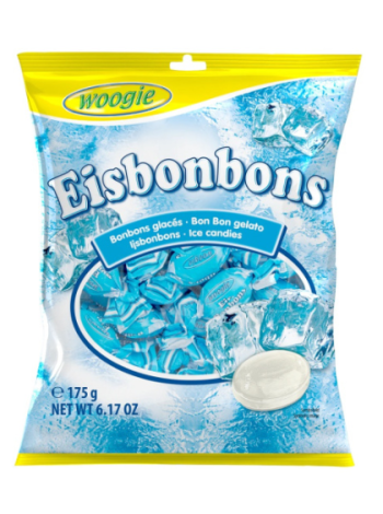 Конфеты - карамель Woogie Eisbonbons Ice 175г с легким мятным вкусом