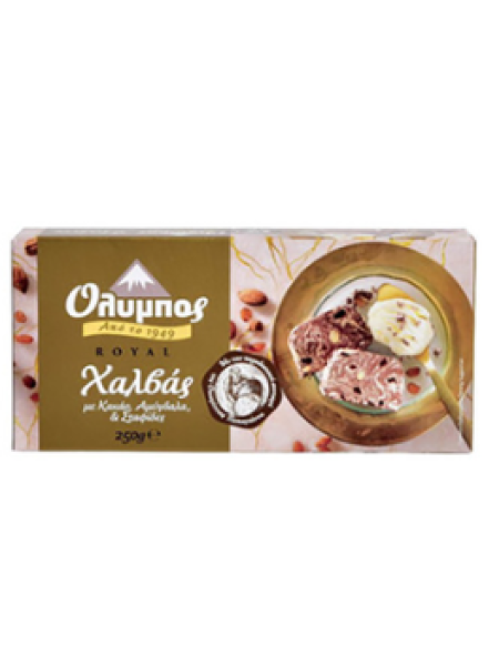 Королевская халва OLYMPOS 250г с какао, миндалем и изюмом