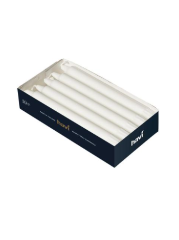 Набор свечей Havi Crown 20см 10 шт 7ч цвет белый