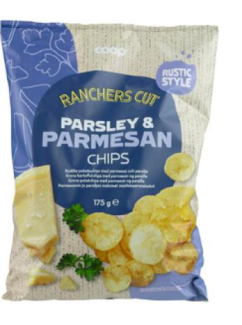 Картофельные чипсы Coop parmesaani & persilja 175г пармезан петрушка