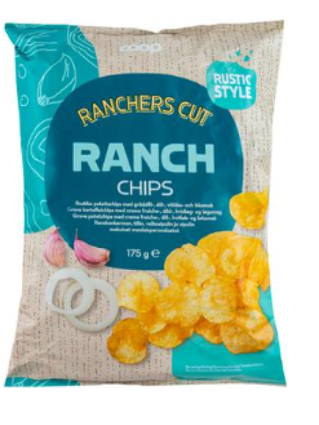 Картофельные чипсы Coop Ranch 175г со вкусом французских сливок, укропа, чеснока и лука