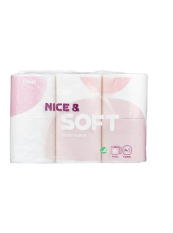 Мягкая туалетная бумага Coop wc-paperi Nice & Soft 6шт