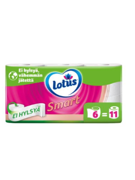 Туалетная бумага Lotus Smart без втулки 6шт