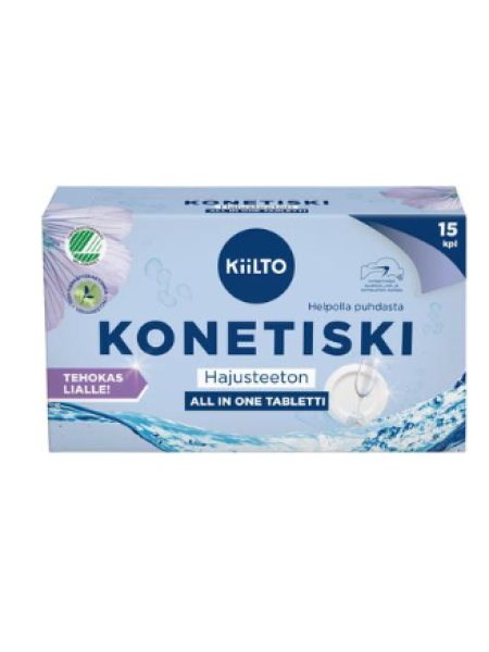 Таблетки для посудомоечной машины Kiilto All in 1 15 шт без запаха 
