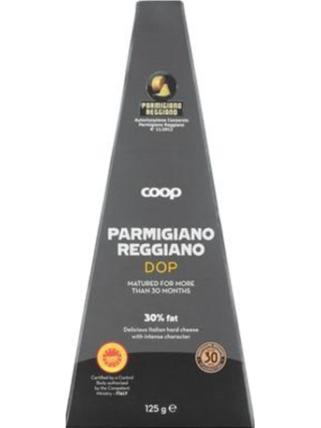 Сыр твердый Coop Parmigiano Reggiano 125г выдержка 30 месяцев