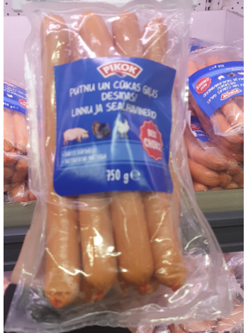Сосиски натуральные Pikok Viiner 750г