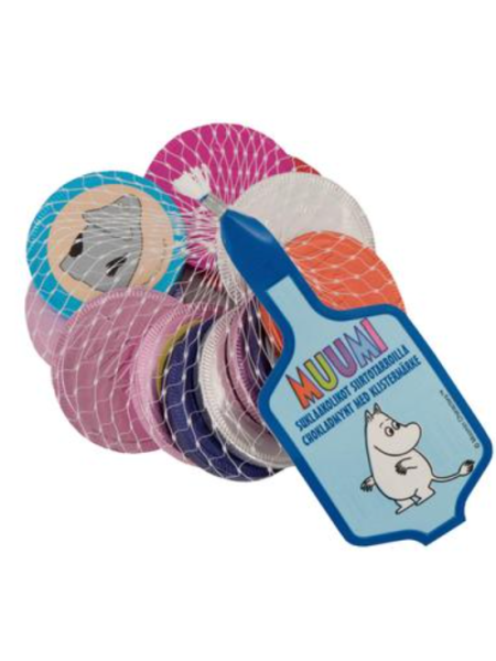 Шоколадные монеты с переводными наклейками Muumi Suklaakolikot 60г