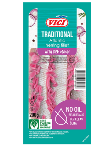 Филе атлантической сельди с красным луком без масла VICI Atlandi heeringafilee punase sibulaga õlita 200 г