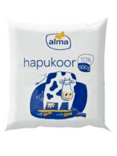 Эстонская сметана Alma hapukoor 10% 500г