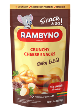 Сырная закуска копченая с барбекю и перцем чили Чипотле Rambyno suitsujuustu suupiste BBQ ja tšillipipraga Chipotle 75г