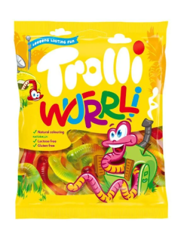 Жевательные конфеты червячки Trolli Wurrli 100г