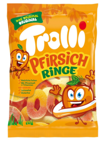 Жевательные конфеты TROLLI PFIRSICHRINGE 200г со вкусом персика
