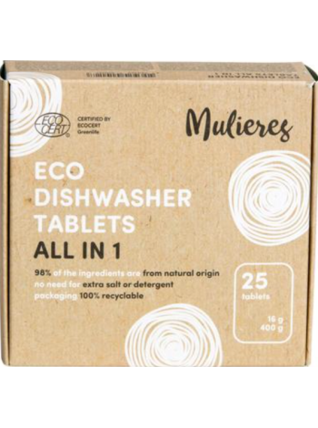 Таблетки для посудомоечной машины Mulieres Eco All-in-1 25 шт