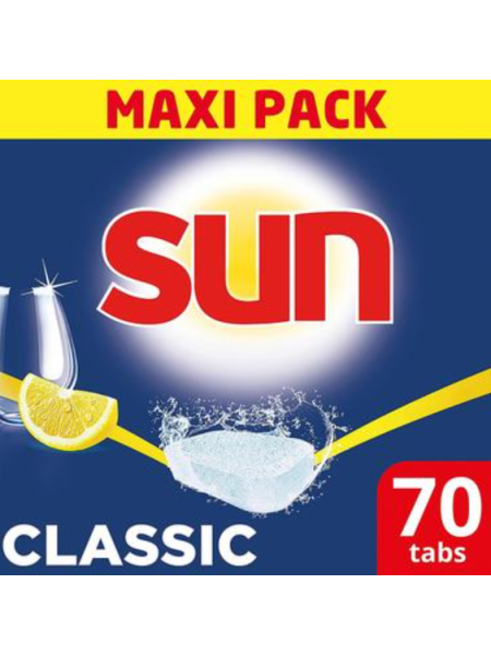 Таблетки для посудомоечной машины SUN Classic Lemon 70 шт лимон