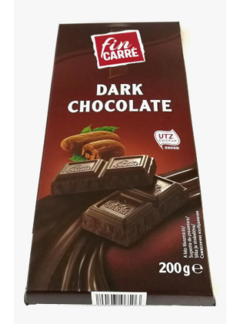 Плиточный темный шоколад Finn Care Dark Chocolate 200г