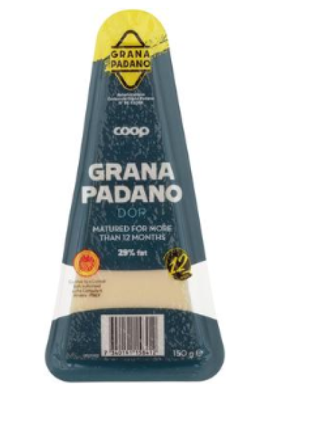Сыр твердый Coop Grana Padano 150 г выдержка 12 месяцев