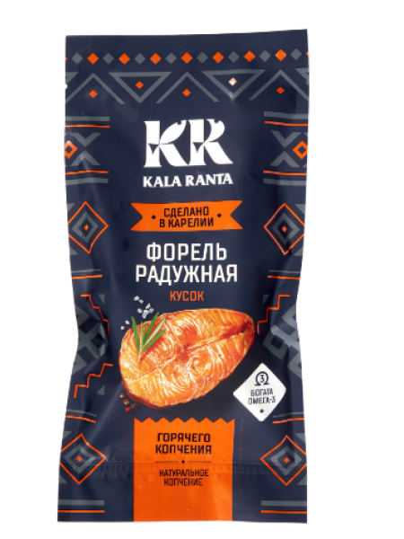 Форель радужная горячего копчения Кусок -филе КАРЕЛИЯ