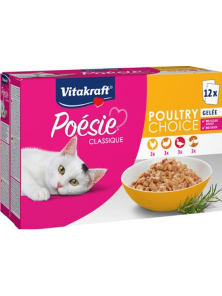 Ассорти влажного корма для кошек Vitakraft Poésie Classique 12х85г птица в желе