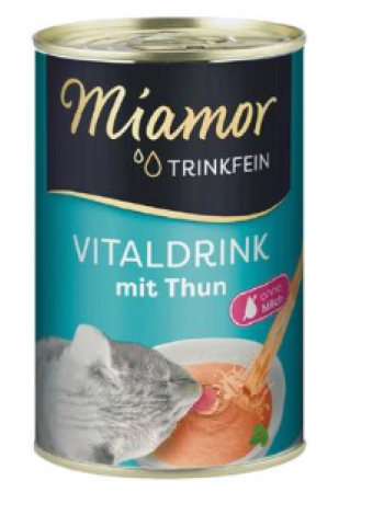 Напиток для улучшения самочувствия кошек Miamor Vitaljuoma tonnikala 135мл тунец