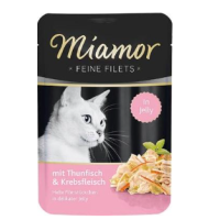 Влажный корм для кошек Miamor Fine Filets Tonnik Rapu Hyyt 100г тунец крабовое мясо