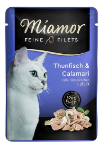 Влажный корм для кошек Miamor Fine Filets 100г рыба и осьминог в желе