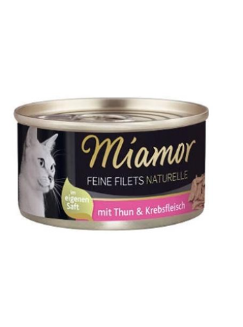 Влажный корм для кошек Miamor fine filets tonnikala&rapu 80г филе тунца и краба в ж/б