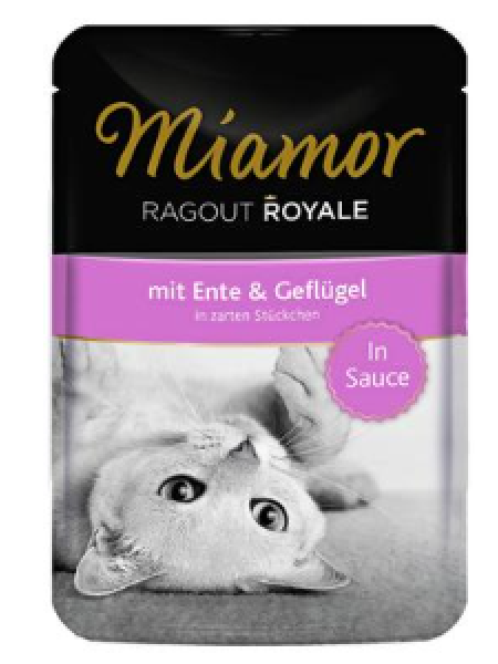 Влажный корм для кошек Miamor Ragout Royale Ankka&Kana 100г утка и курица в соусе