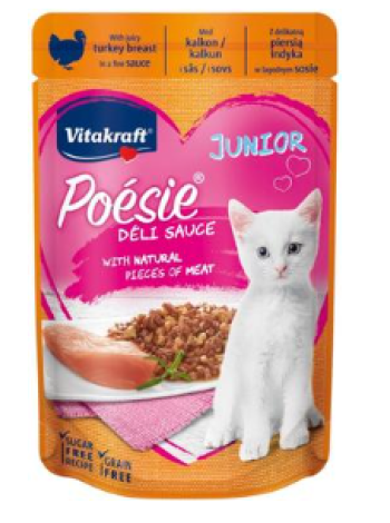 Влажный корм для кошек Vitakraft Poésie Délice Junior 85г индейка в соусе