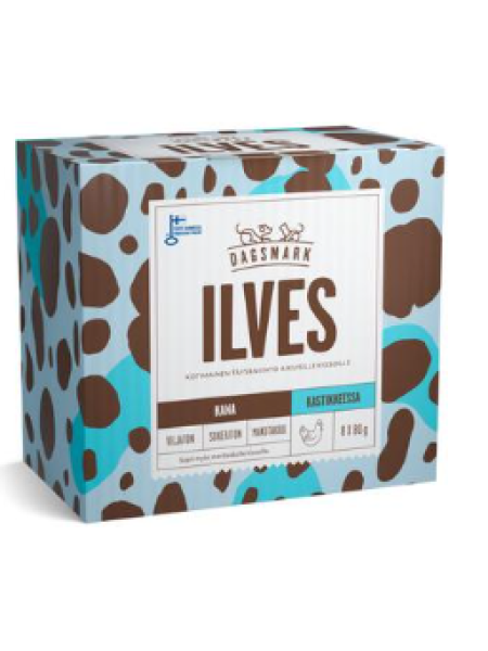 Полнорационный влажный корм для кошек Dagsmark ILVES курица в соусе 8 х 80 г
